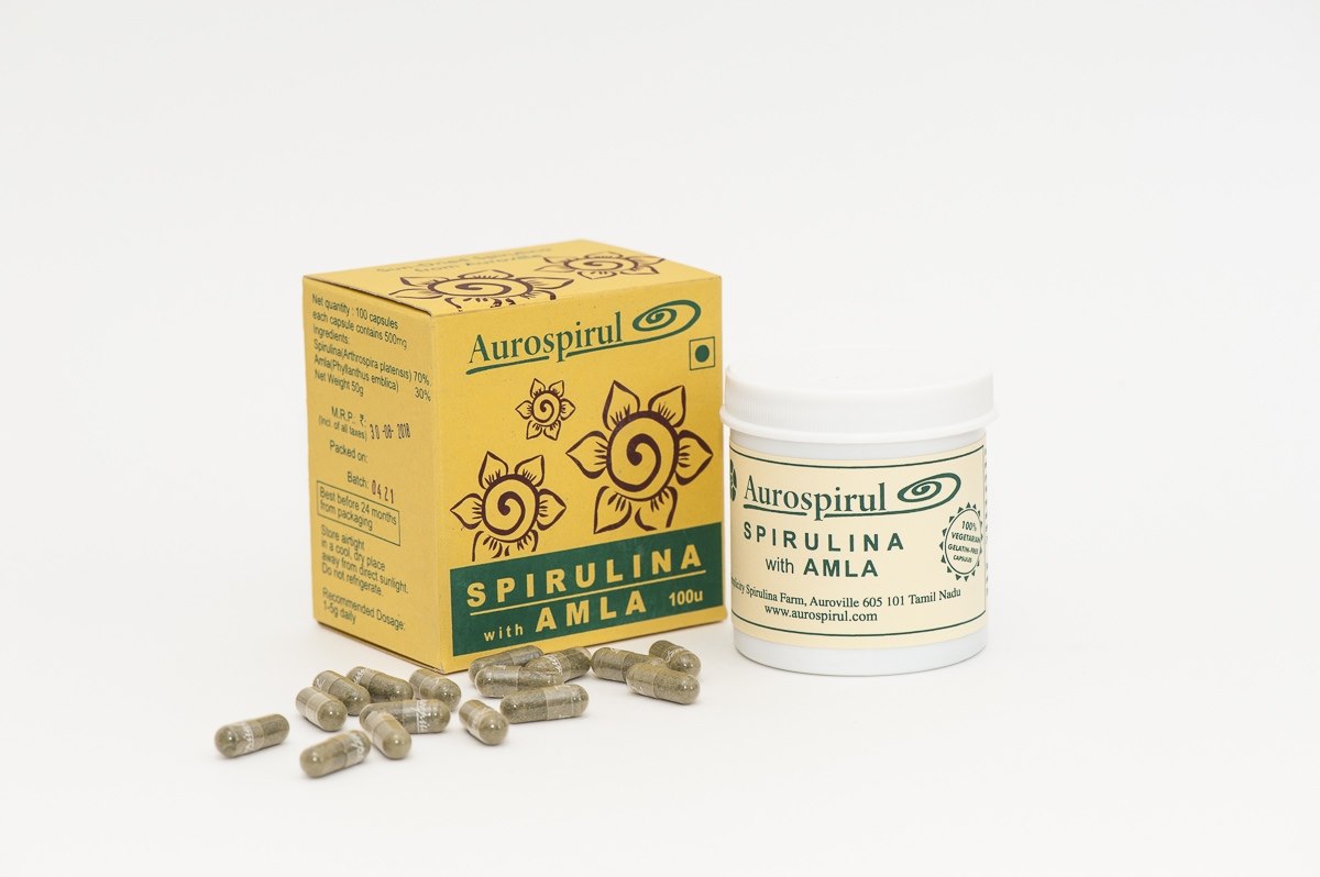AUROSPIRUL Spirulina med Amla (100 kapslar)