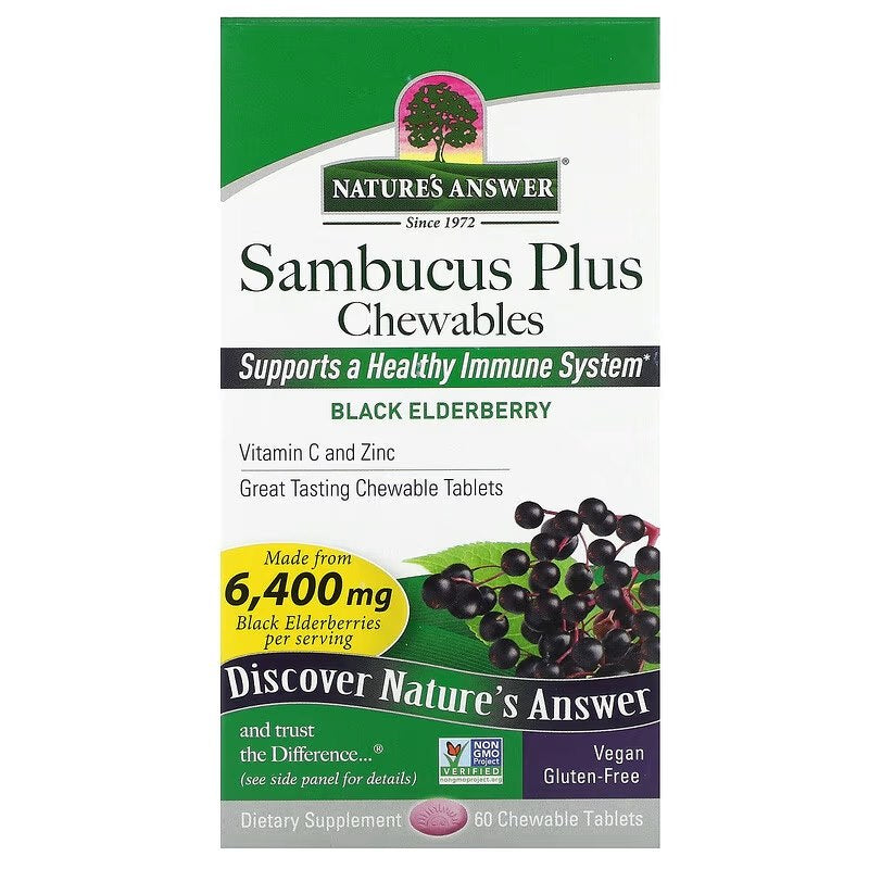 SAMBUCUS PLUS / MUSTA SELJANMARJA / PURESKELTAVAT / 60 tabl.