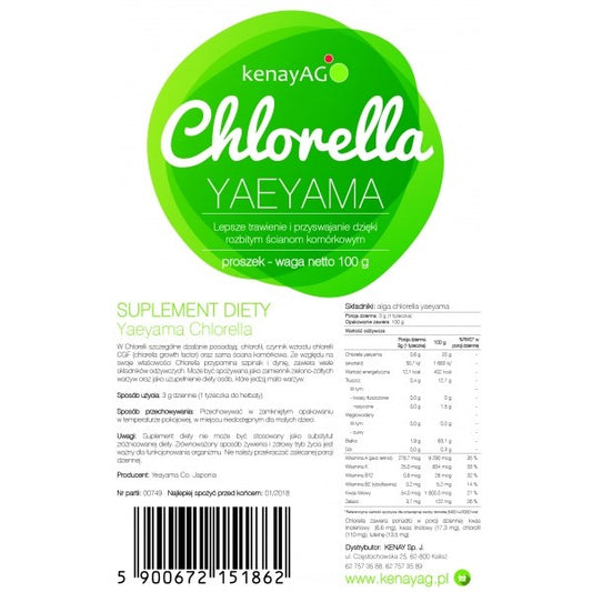 CHLORELLA YAEYAMA / PULBER / JAAPANI / 100 g