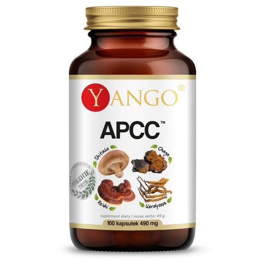 APCC / REISHI + SHIITAKE + CORDYCEPS + CHAGA-UUTTEET / 100 kaps.
