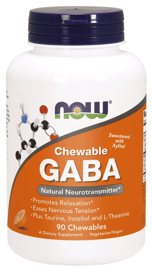 NOW FOODS Kautabletten GABA (90 Tabs)