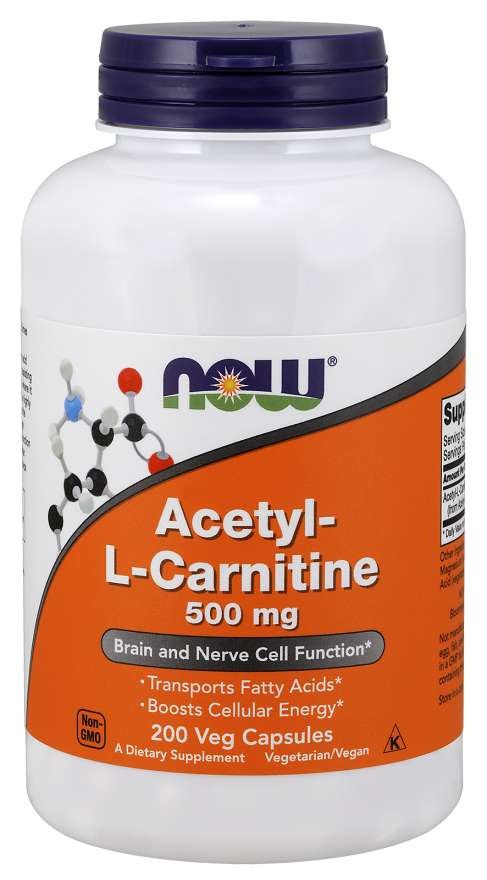 NOW FOODS Acetyl-L-Carnitine, 500 mg (200 vcaps)