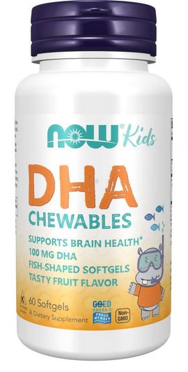 NOW FOODS DHA, 100 mg Chewable sgels (60 sgels)