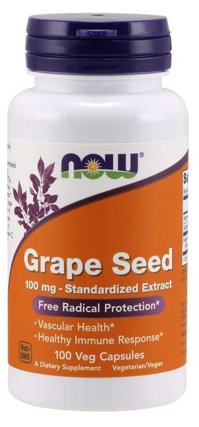 NOW FOODS Grape Seed Anti, 100 mg (100 vcaps)