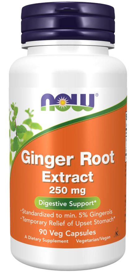 NOW FOODS Ginger Root Extract, 250 mg (90 vcaps)