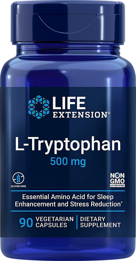 LIFE EXTENSION L-Tryptophan, 500 mg (90 Kapseln)
