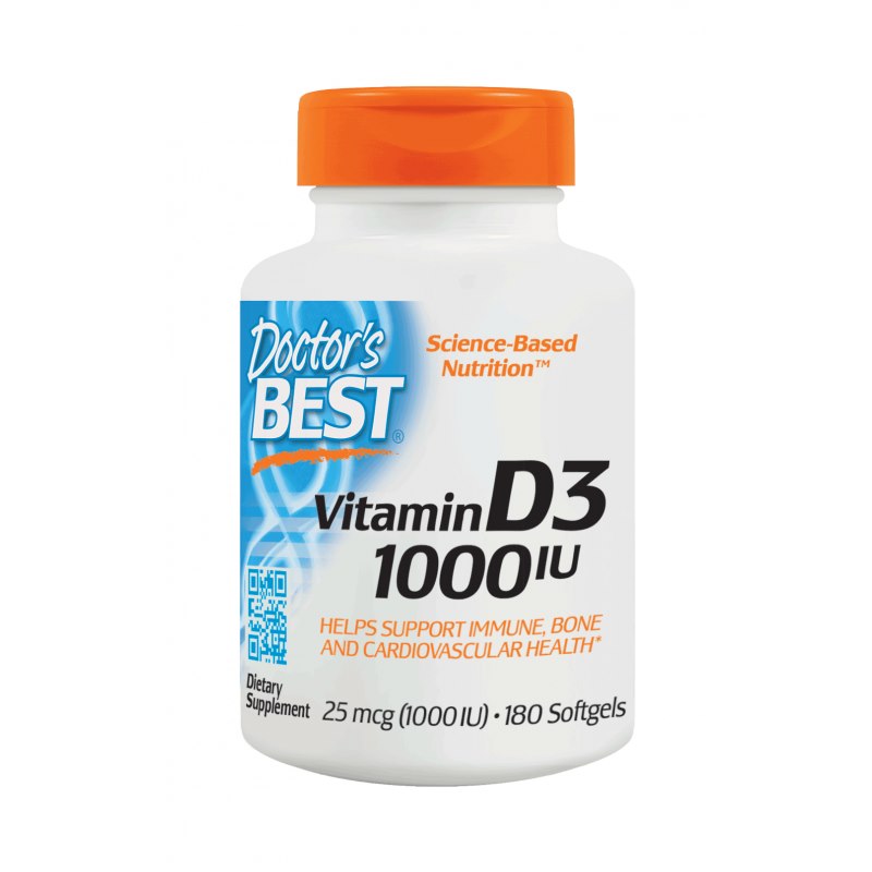 DOCTOR'S BEST Vitamin D3, 1000 IU 25 mcg (180 sgels)
