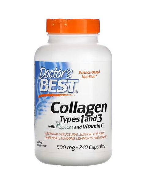 DOCTOR'S BEST Kollagen Typen 1 und 3 mit Vitamin C, 500 mg (240 Kapseln)