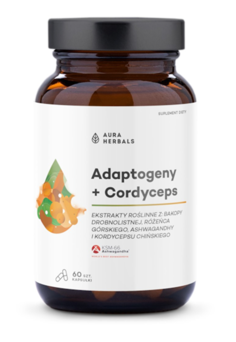 ADAPTOGEENIT / KASVIUUTTEET + CORDYCEPS / 60 kaps.