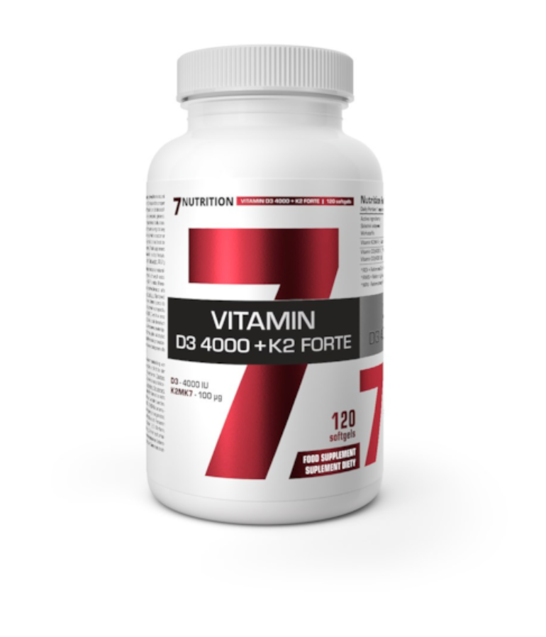 D3 + K2 MK-7 VITAMIINIT / FORTE / 100 mcg + 100 mcg / 120 kaps.