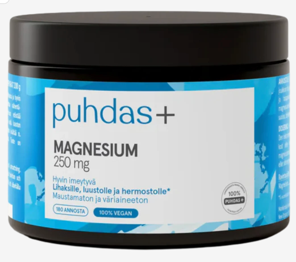100% VEGAANINEN MAGNESIUMSITRAATTIJAUHE / 200g