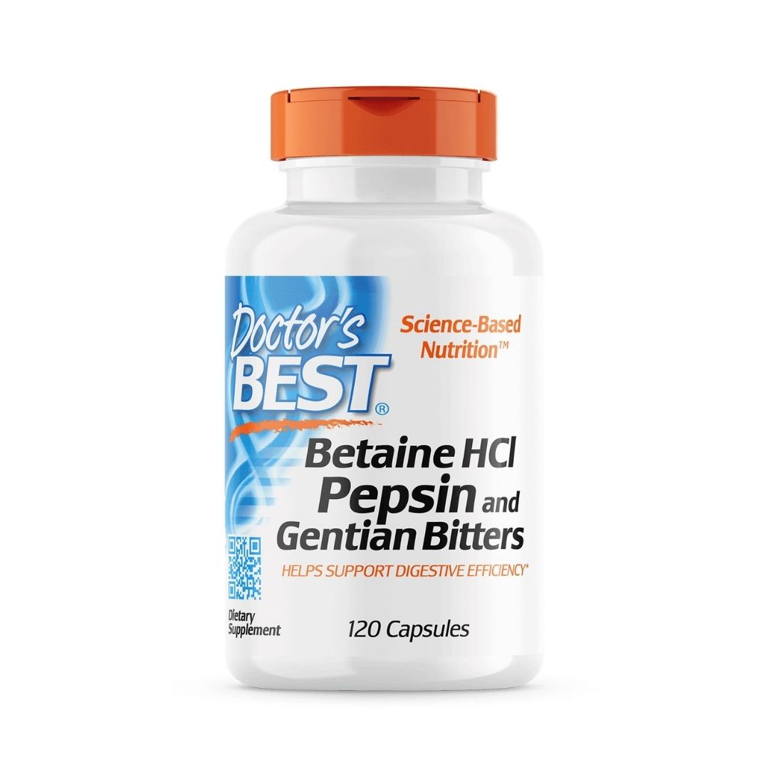 DOCTOR'S BEST Betaine Hcl Pepsin & Gentian Bitters (120 caps)