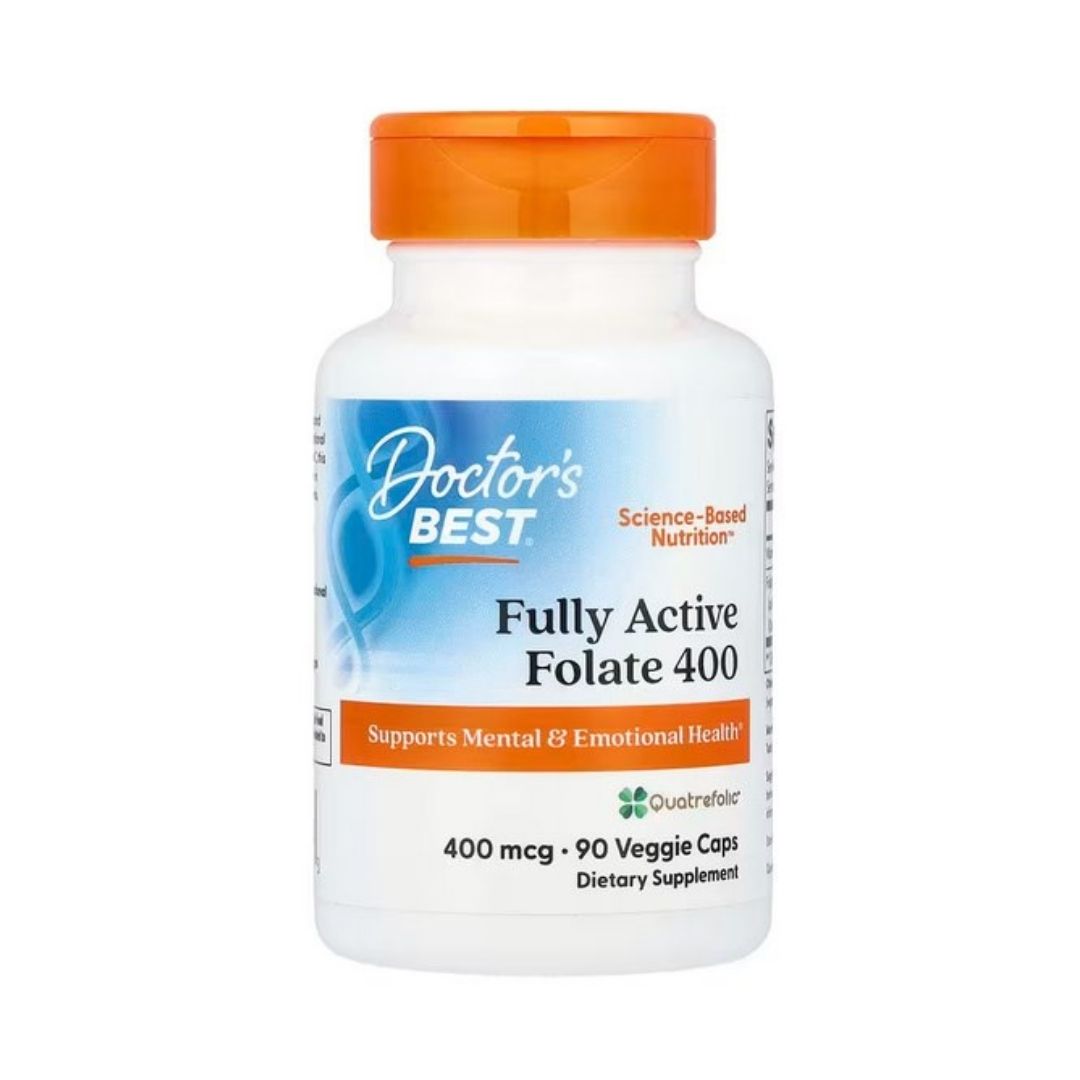 DOCTOR'S BEST Vollaktiviertes Folat 400 mit Quatrefolic, 400 mcg (90 Kapseln)