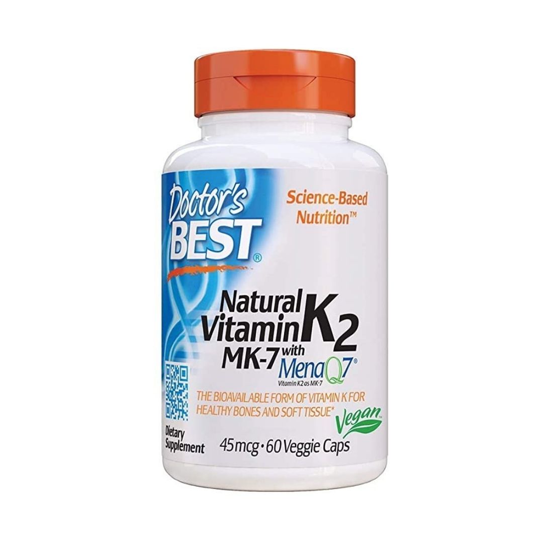 DOCTOR'S BEST Natürliches Vitamin K2 Mk7 mit Menaq7, 45 mcg (60 vcaps)