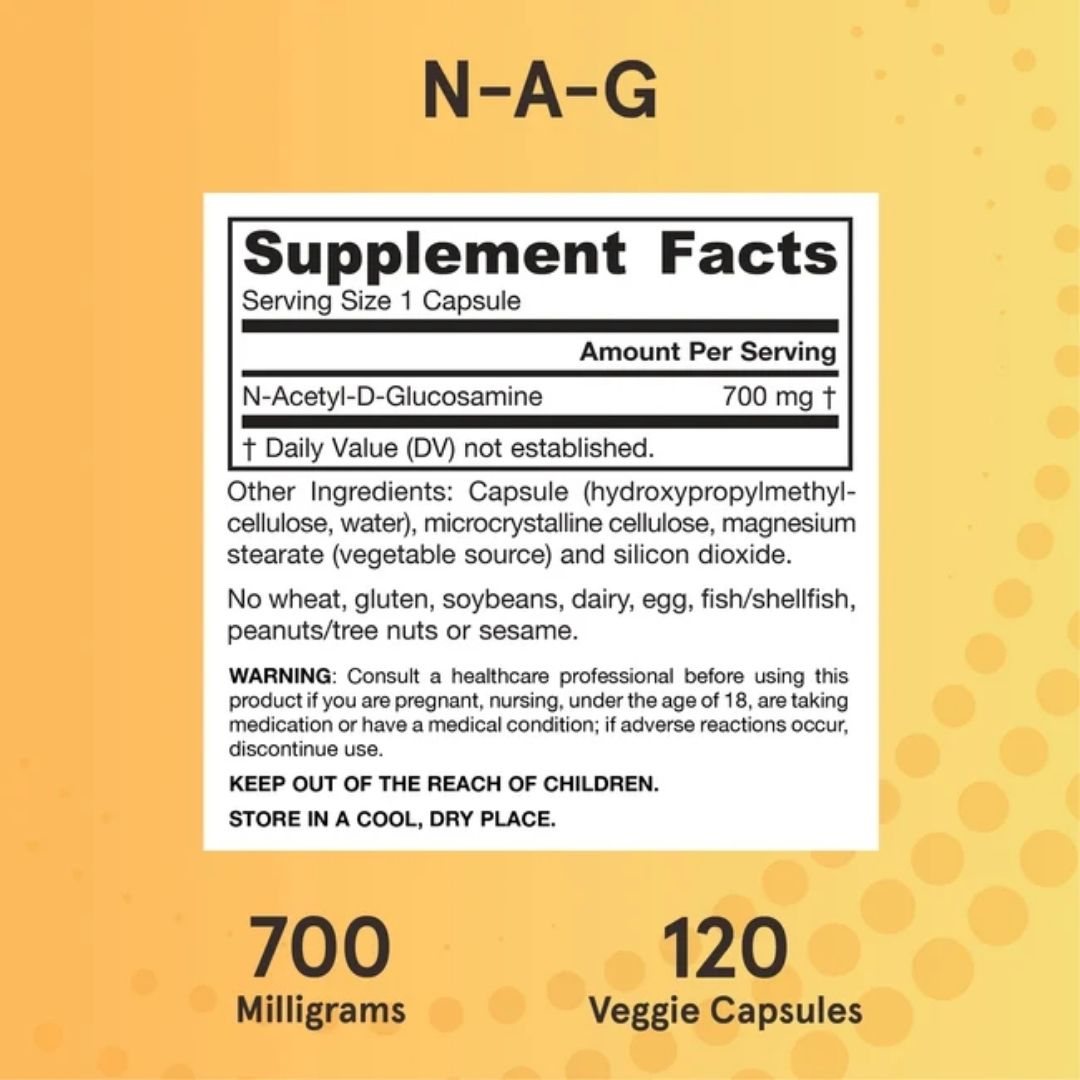N-A-G / N-ASETYYLI-D-GLUKOSAMIINI / 120 vkaps.