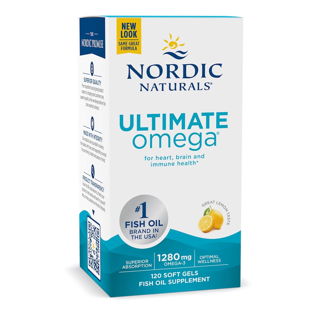 NORDIC NATURALS Ultimate Omega, 1280 mg Lemon Flavor (120 sgels)