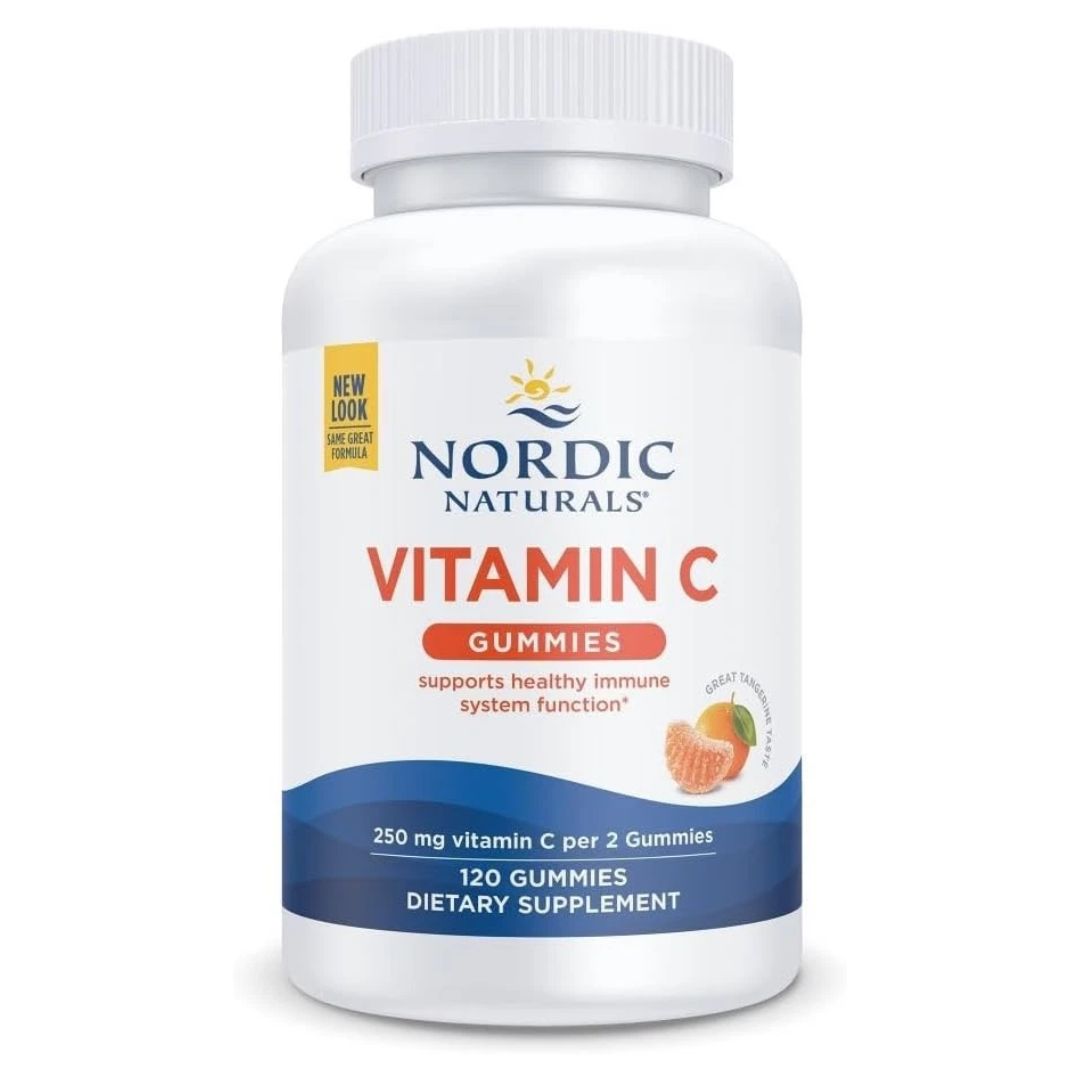 NORDIC NATURALS Vitamin C Gummies, 250 mg Tangerine (120 gummies)