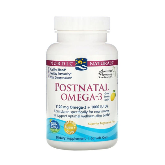 POSTNATAL OMEGA-3 + D3 / 1120 mg / SITRUUNA / 60 pehmokapselia