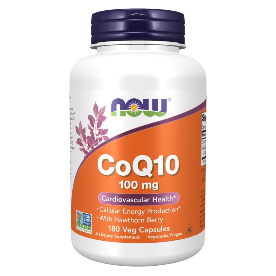 NOW FOODS CoQ10 100 mg mit Weißdornbeere (180 Kapseln)