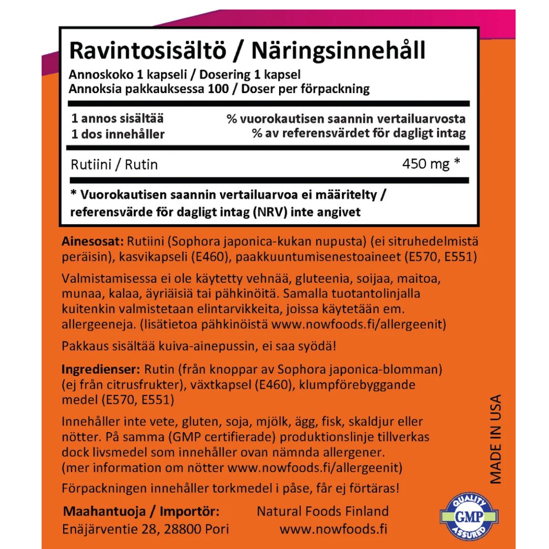RUTIINI / 450 mg / 100 kaps.