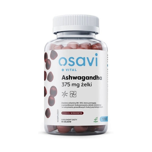 ASHWAGANDHA + B / PURESKELTAVA / KIRSIKAN MAKU / 90 gummya