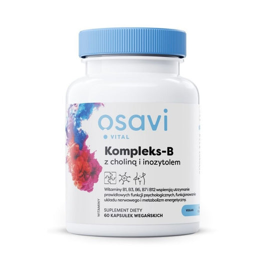 B-vitaminförening + kolin + inositol / 60 vegetabiliska kapslar
