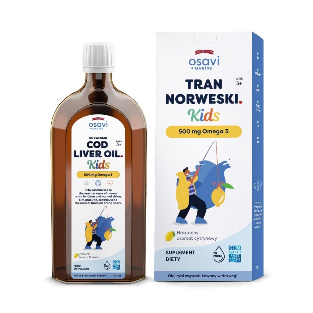 NORJALAINEN TURSKANMAKSAÖLJY / LAPSILLE / 500 mg / SITRUUNA / 500 ml