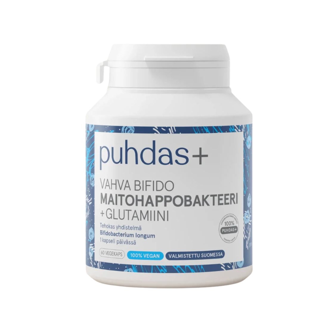 VAHVA BIFIDO MAITOHAPPOBAKTEERI + GLUTAMIINI / 60 kaps.
