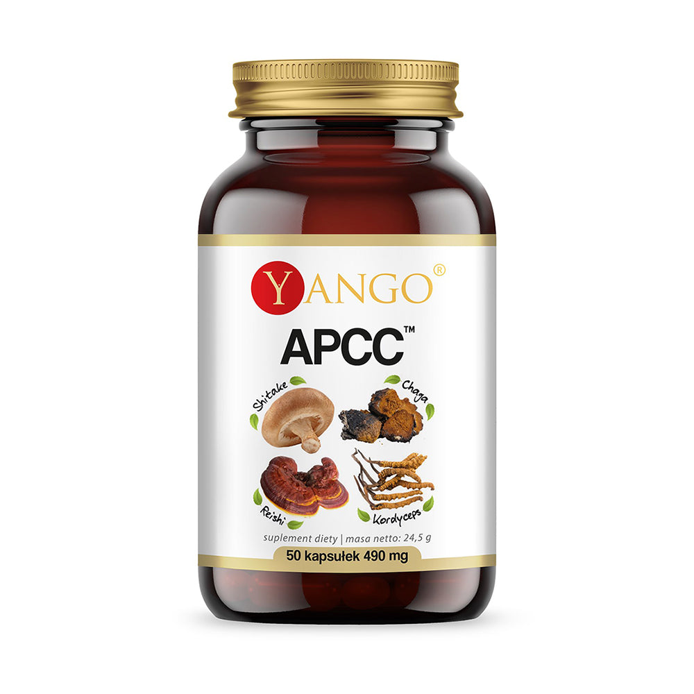 APCC / REISHI + CORDYCEPS + SHIITAKE + CHAGA-UUTTEET / 50 kaps.