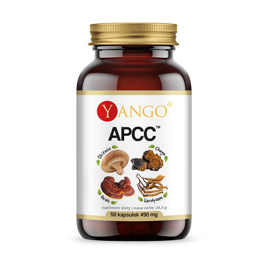 APCC / REISHI + CORDYCEPS + SHIITAKE + CHAGA -UUTTEET / 50 kaps.