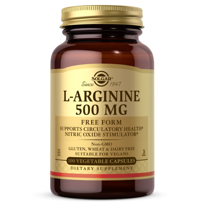 L-ARGINIINI / VAPAA MUOTO / 500 mg / 100 kaps.