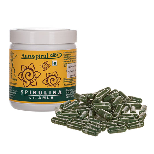 AUROSPIRUL Spirulina med Amla (500 kapslar)