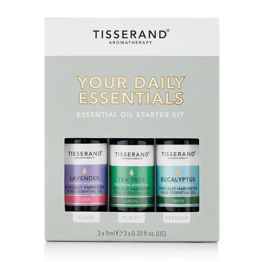 YOUR DAILY ESSENTIAL KIT / Teepuu, Eukalyptus ja Laventeli / 3 x 9 ml