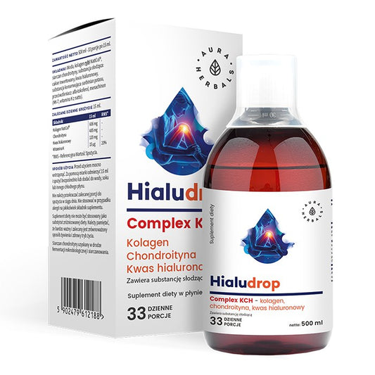 AURA HERBALS Hialudrop Complex CCH, Collagen, Chondroitin, Hyaluronic acid (500 ml / 16.9 fl. oz.)