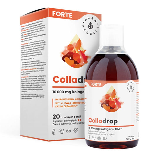 AURA HERBALS Colladrop Forte, marint kollagen, 10000 mg (500 ml / 16,9 fl. oz.)