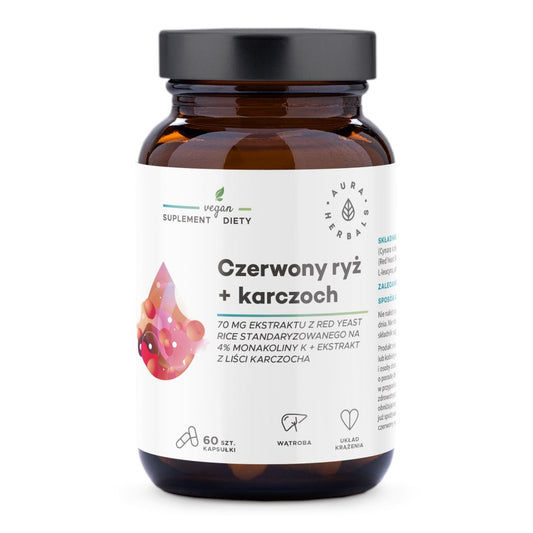 AURA HERBALS Rött ris + Kronärtskocka (60 kapslar)