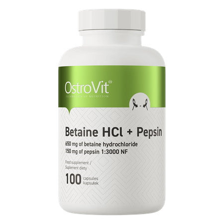 BETAIINI Hcl + PEPSIINI / 100 kaps.