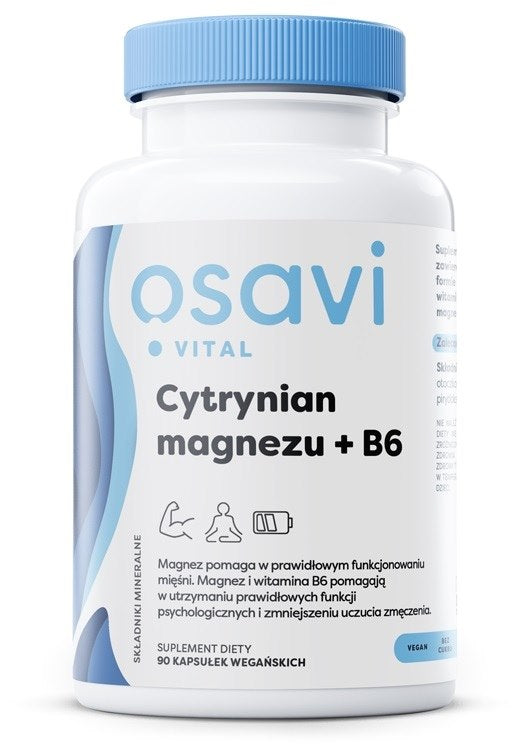 MAGNESIUMSITRAATTI + B6 / 90 vkaps.