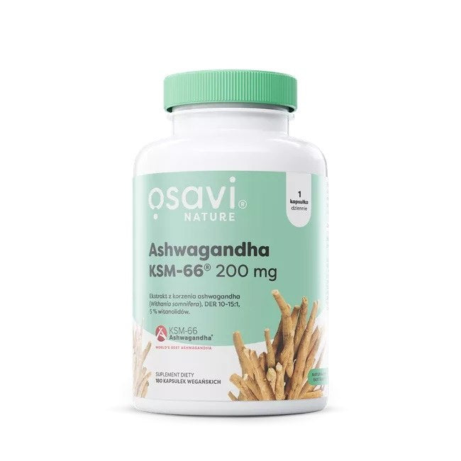 ASHWAGANDHA KSM-66® JUURIUUTE / 200 mg / 180 kaps.