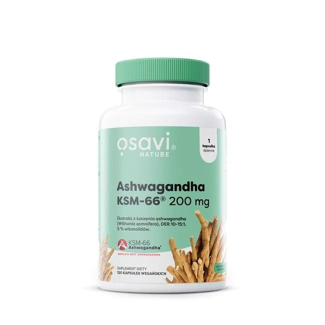 ASHWAGANDHA KSM-66® JUURIUUTE / 200 mg / 120 kaps.