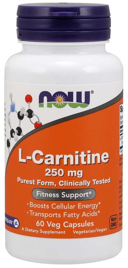 NOW FOODS Carnitine, 250 mg (60 vcaps)