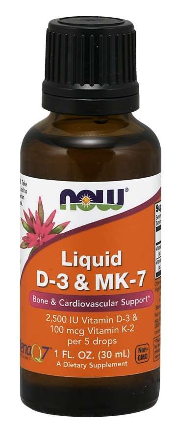NOW FOODS Liquid Vit D-3 & MK-7 (30 ml / 1 fl. oz.)