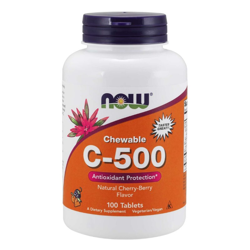 C-VITAMIINI / 500 mg / PURESKELTAVA / KIRSIKKA / 100 tabl.