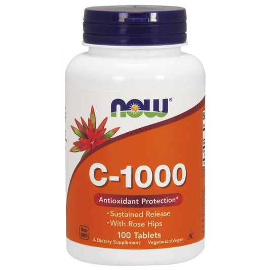 C-VITAMIINI / 1000 mg / RUUSUNMARJAJAUHEELLA / AIKAVAPAUTUS / 100 tabl.