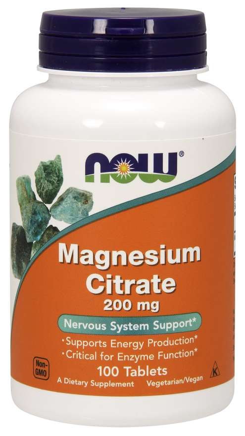 NOW FOODS Magnesium Citrate, 200 mg (100 tabs)