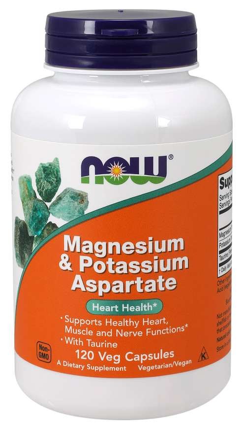 NOW FOODS Magnesium- und Kaliumaspartat (120 Kapseln)
