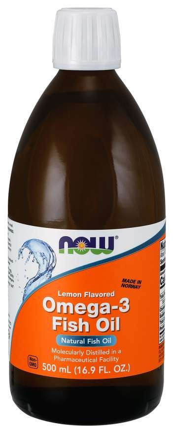 NOW FOODS Omega-3 Fish Oil Lemon (500 ml / 16.9 fl. oz.)