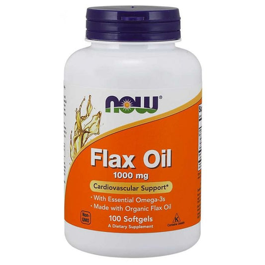 NOW FOODS Flax Oil Organic, 1000 mg (100 sgels)