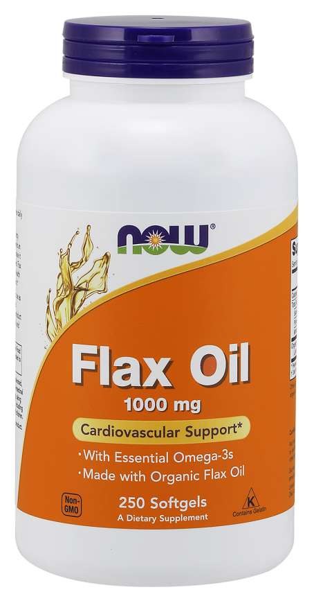 NOW FOODS Flax Oil Organic, 1000 mg (250 sgels)