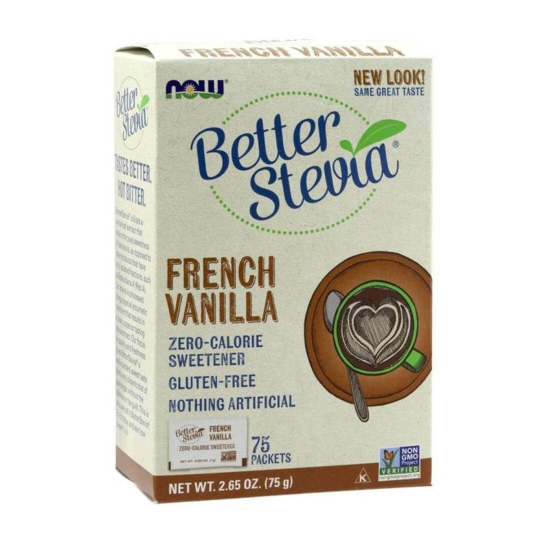 NOW FOODS Better Stevia Französische Vanille - Stevia - Natürlicher Süßstoff (75 Beutel)